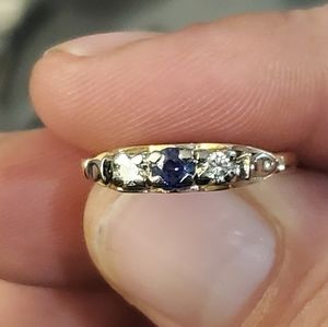 18k saphire dimond ring